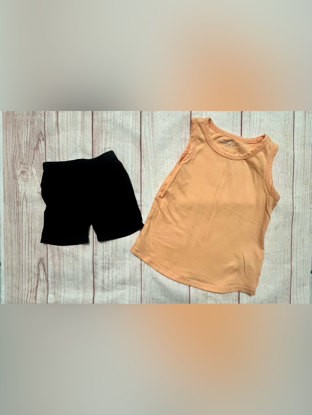 Peach Tank Top & Black Bike Shorts Set 4T